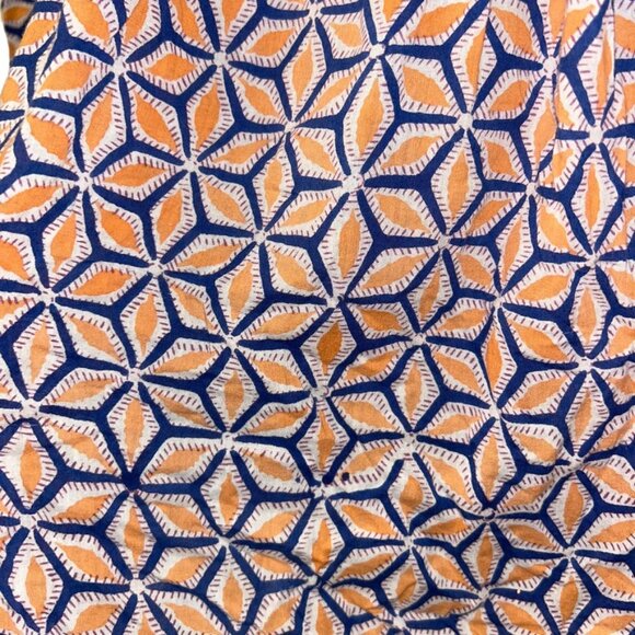 Roberta Roller Rabbit blue orange Indian Block Print Star Fruit tunic to… - Picture 5 of 7